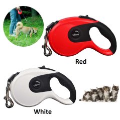 Gdeal 5M Hyena Belt Scalable Pet Leash Extending Leads (Red - White)