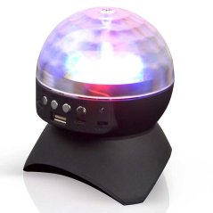 مكبر صوت ديسكو دي جي محمول بتقنية البلوتوث مع كرة LED (4 الوان)