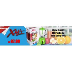 XMA Blender XMA-913 300W 1.5L Plastic Jar + Dry Mill With Safety Lock