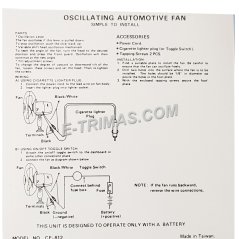 E-trimas 8 Inch Taiwan Oscillating Motor Automotive Fan For Auto Car Trucks Buses 12V 24V