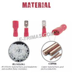 E-trimas Insulated Female Terminal Lug Wire Clip Red (10PCS)