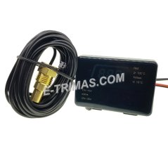 E-trimas 2 In 1 LED Digital Voltmeter Water Temperature Meter Voltage Gauge Display