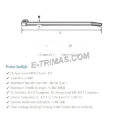 E-trimas Hong Xuan Malaysia UL Certified HD Nylon Cable Tie RoHS PA66 Ties Cord