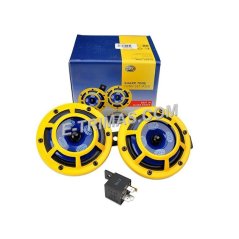 E-trimas Hella Sharptone Super Tone  Panther Dual Horn Set with Relay (Yellow)