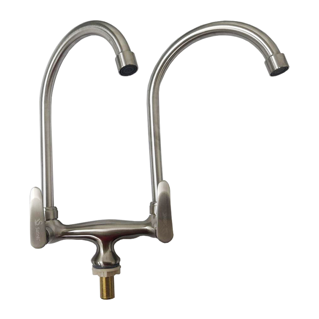 Buy Littlethingy Double Water Tap Sink Pillar Type Twin Head Water Tap