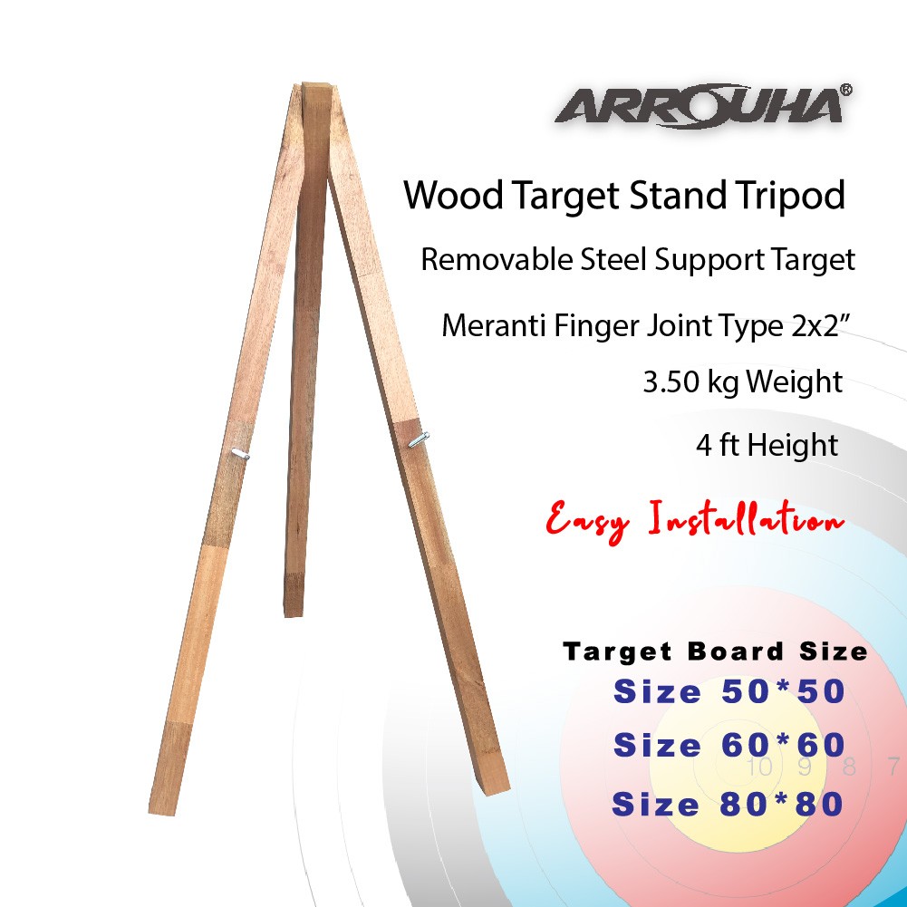 Buy Arrouha Archery Target Stand Tripod Meranti Wood 4 Ft Height Easy Installation Online Eromman