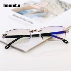 Reading Glasses Rimless Anti Blue Light Diamond Cutting Edge +1.00 to +3.50