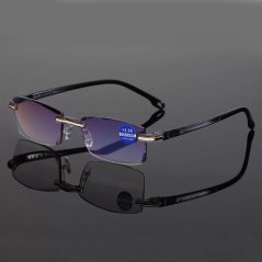 Reading Glasses Rimless Anti Blue Light Diamond Cutting Edge +1.00 to +3.50