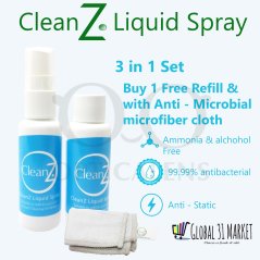 Clean Z Liquid Spray 3 in 1 Set Lens Spray 99.99% Anti Bacterial