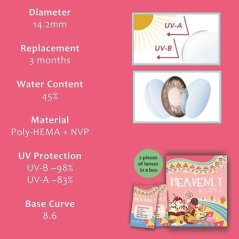 Kazzue Heavenly Series , 3 Month Color Contact Lens , 14.5mm (5 Colors)