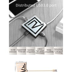 Remax RU-U7 3USB 3.0 Card Reader HUB 600mm (2 Colors)