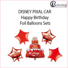 DISNEY Happy Birthday Foil Balloons Sets (Pixal Car)