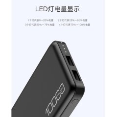 Awei Powerbank P28K 2.1A Fast Charge Dual-USB 10,000mAh (Black-White)