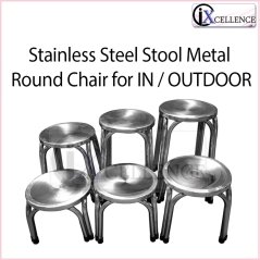 IX Stainless Steel Stool Metal Round Chair for In / Outdoor