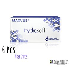 Gmonline31 Maxvue Hydrosoft 1 Month clear Contact lens 6pcs/box FREE 1 pair ( 6 +2Pcs)