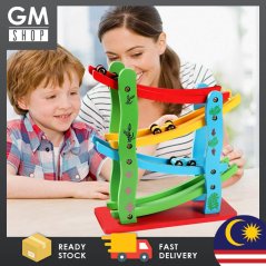 Gdeal Kids Fun Four Layer Glider Rail Speeding Car Wooden Toy Puzzle