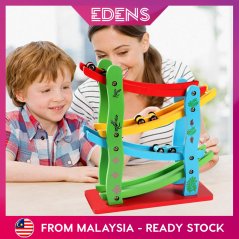 Gdeal Kids Fun Four Layer Glider Rail Speeding Car Wooden Toy Puzzle