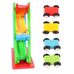 Gdeal Kids Fun Four Layer Glider Rail Speeding Car Wooden Toy Puzzle