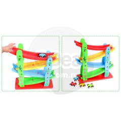 Gdeal Kids Fun Four Layer Glider Rail Speeding Car Wooden Toy Puzzle