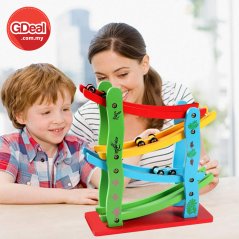 Gdeal Kids Fun Four Layer Glider Rail Speeding Car Wooden Toy Puzzle