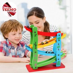Gdeal Kids Fun Four Layer Glider Rail Speeding Car Wooden Toy Puzzle