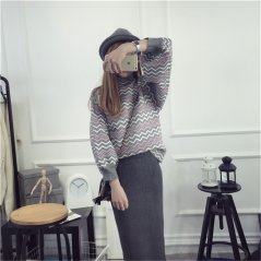 Gdeal Korean Style Ladies Striped Sweater Shirts (2 Colors)