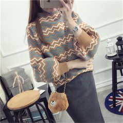 Gdeal Korean Style Ladies Striped Sweater Shirts (2 Colors)