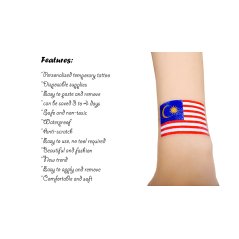 Gdeal 10pcs Waterproof Flag Of Malaysia Facial Tattoo Temporary Tattoo Body Art Flash Tattoo Stickers Water Transfer Removable Tattoo Sticker Colorful