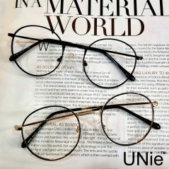 Unie Anti Blue Light Glasses Computer Glasses Metal Round (Black - Gold)