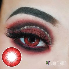 Gmonline31 Poppy Red+ Red Circle Lens, Crazy Color lens