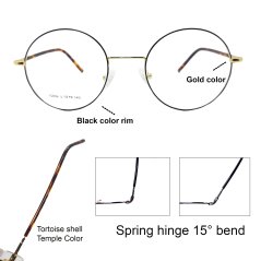 Myopia Eyeglasses Korean rounded Gold Color Frame