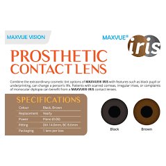 Maxvue Vision Iris brown Iris Black Prosthetic Contact lens 1 pc/Vial Yearly Disposable Ready stock!