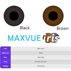 Maxvue Vision Iris brown Iris Black Prosthetic Contact lens 1 pc/Vial Yearly Disposable Ready stock!