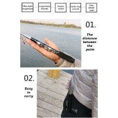 Gdeal Outdoor Carbon Fiber Portable Ultralight Travel Telescopic Fishing Rod