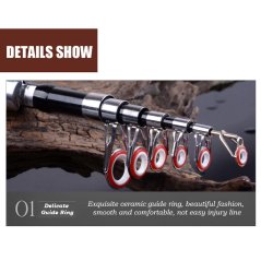 Gdeal Outdoor Carbon Fiber Portable Ultralight Travel Telescopic Fishing Rod