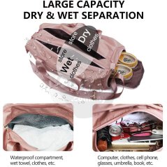 Gdeal Unisex Waterproof Travel Large Capacity Zipper Luggage Fitness Gym Bag (2 Colors)