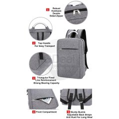 Gdeal Unisex Slim Laptop Backpack Aluminium Handle Water Resistant Large Capacity (2 Colors)