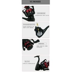 YUMOSHI Fishing Reel Sea Rod Outdoor Activities Raft Line Spinning Wheel Rock Fishing Lure Gear