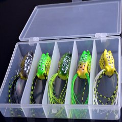 4cm/12g 5pcs Fishing Lures Bass Soft Frog Crankbaits Top Water Fish Tackle Hook