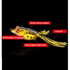 4cm/12g 5pcs Fishing Lures Bass Soft Frog Crankbaits Top Water Fish Tackle Hook