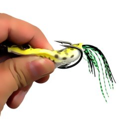 4cm/12g 5pcs Fishing Lures Bass Soft Frog Crankbaits Top Water Fish Tackle Hook