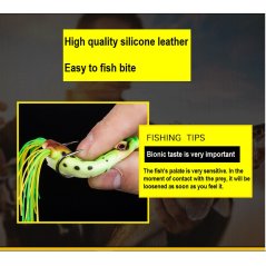 4cm/12g 5pcs Fishing Lures Bass Soft Frog Crankbaits Top Water Fish Tackle Hook