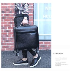 SKY TRAVELLER SKY303 Leather Trolley Case Business Bag Luggage 16Inch