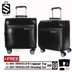SKY TRAVELLER SKY303 Leather Trolley Case Business Bag Luggage 16Inch