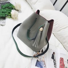 2-In-1 Korean Design Casual Solid PU Leather Shoulder Bag 8204 -  RYL-197 (3 Colors)