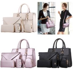 5-In-1 Ladies Fashion Bags PU Leather Handbag Crossbody Bag Wallet (3 Colors)