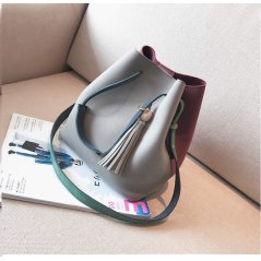 2-In-1 Korean Design Casual Solid PU Leather Shoulder Bag 8204 -  RYL-197 (3 Colors)