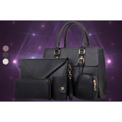 5-In-1 Ladies Fashion Bags PU Leather Handbag Crossbody Bag Wallet (3 Colors)