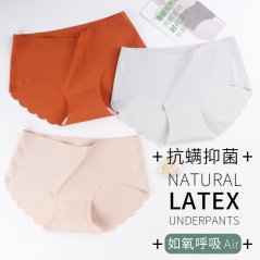 Gdeal Women Antibacterial Latex Bottom File Mid-Waist Panties