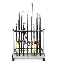 Gdeal 24 Hole Aluminum Alloy Fishing Gear Lure Rod Display Rack